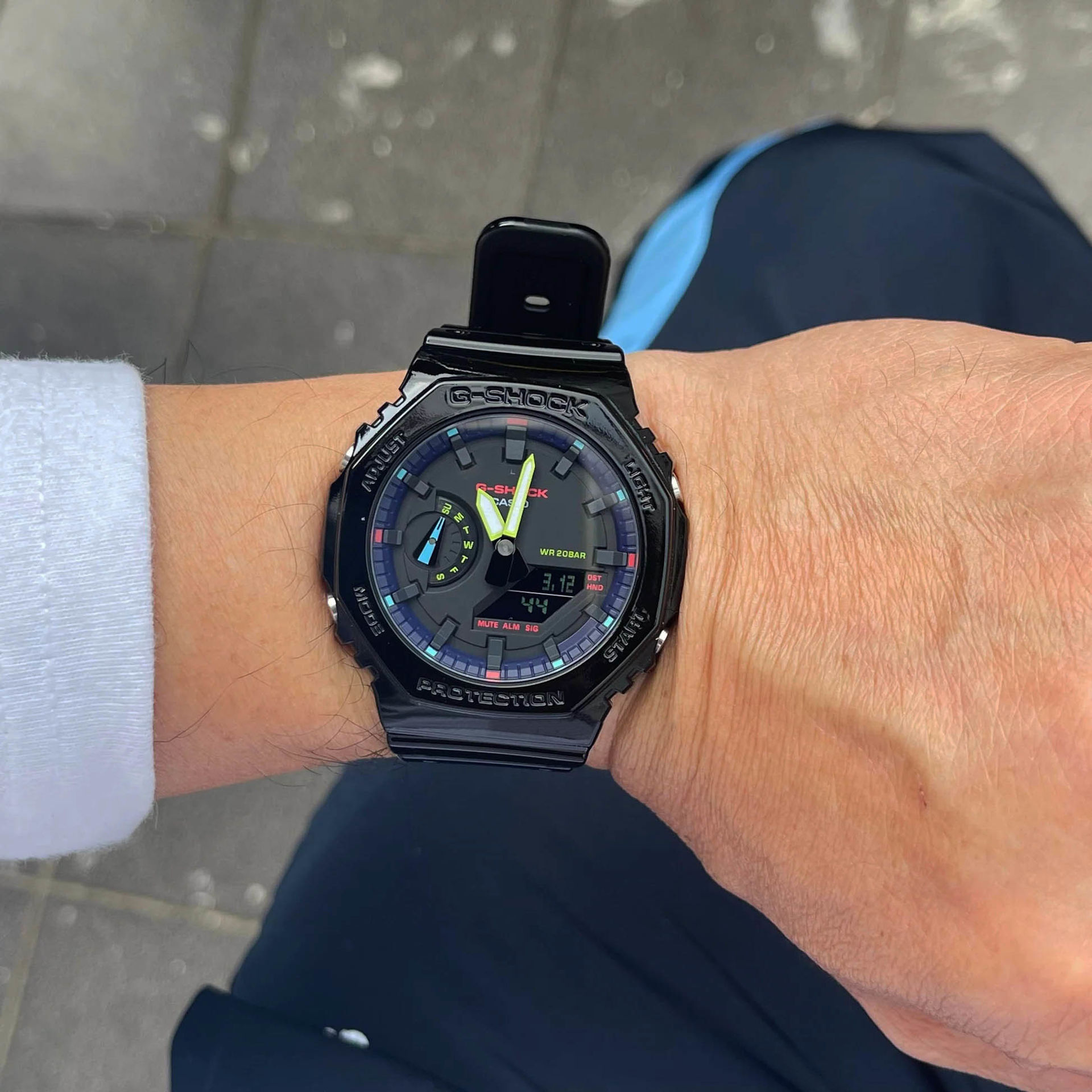 ساعت مچی مردانه کاسیو casio اورجینال مدل GA-2100RGB-1ADR