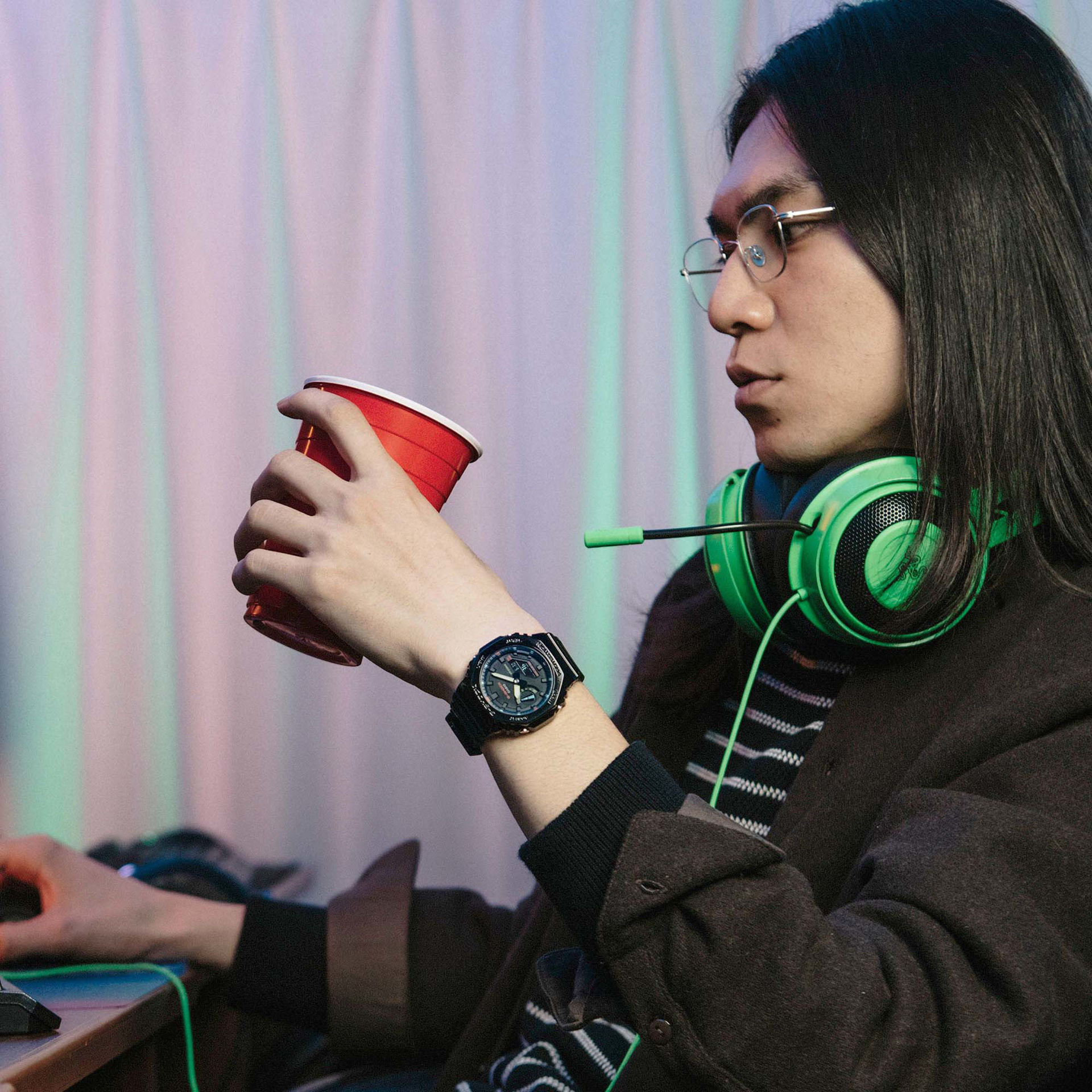 ساعت مچی مردانه کاسیو casio اورجینال مدل GA-2100RGB-1ADR