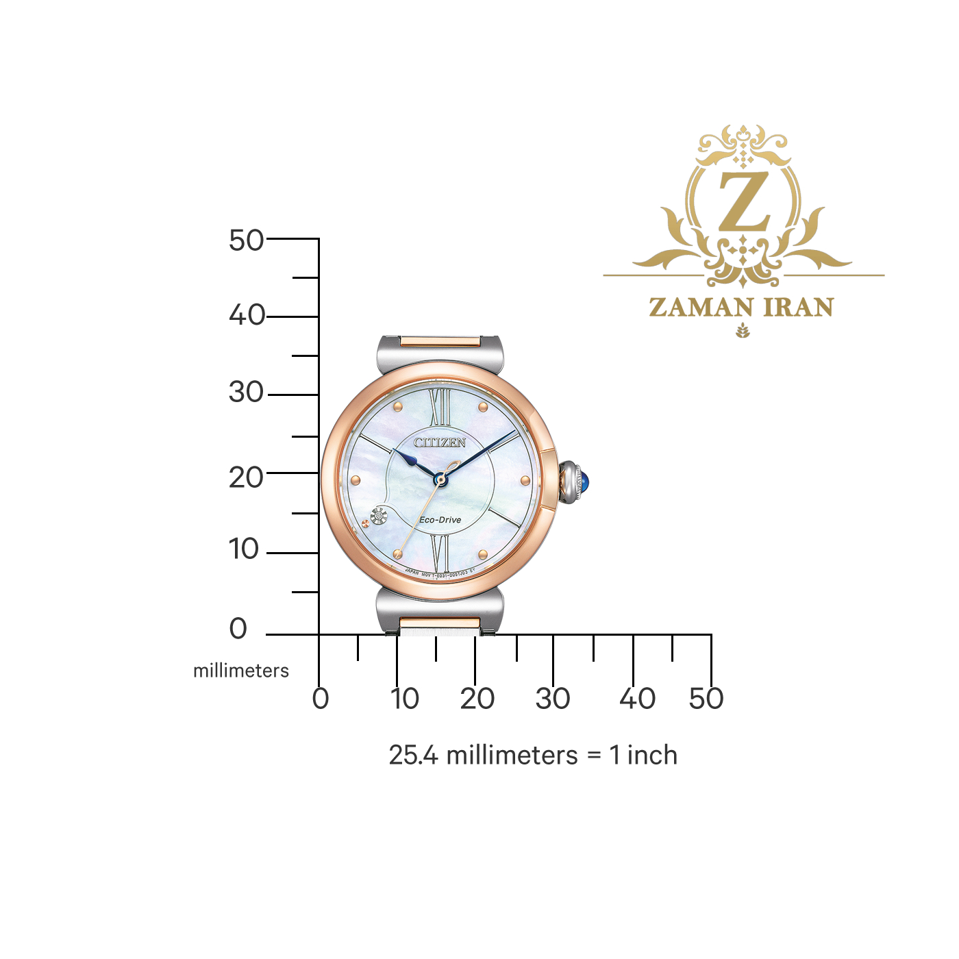 ساعت مچی زنانه سیتیزن citizen اورجینال مدل EM1074-82D